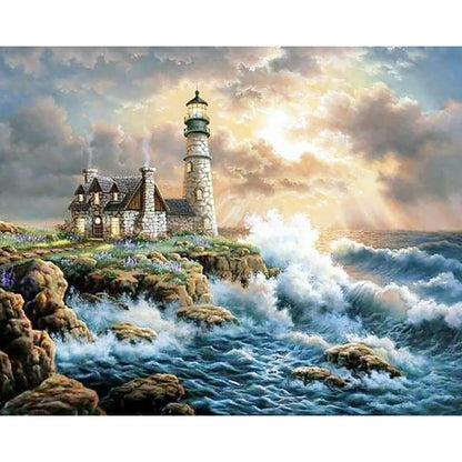 Crashing Waves Lighthouse | Diamond Painting