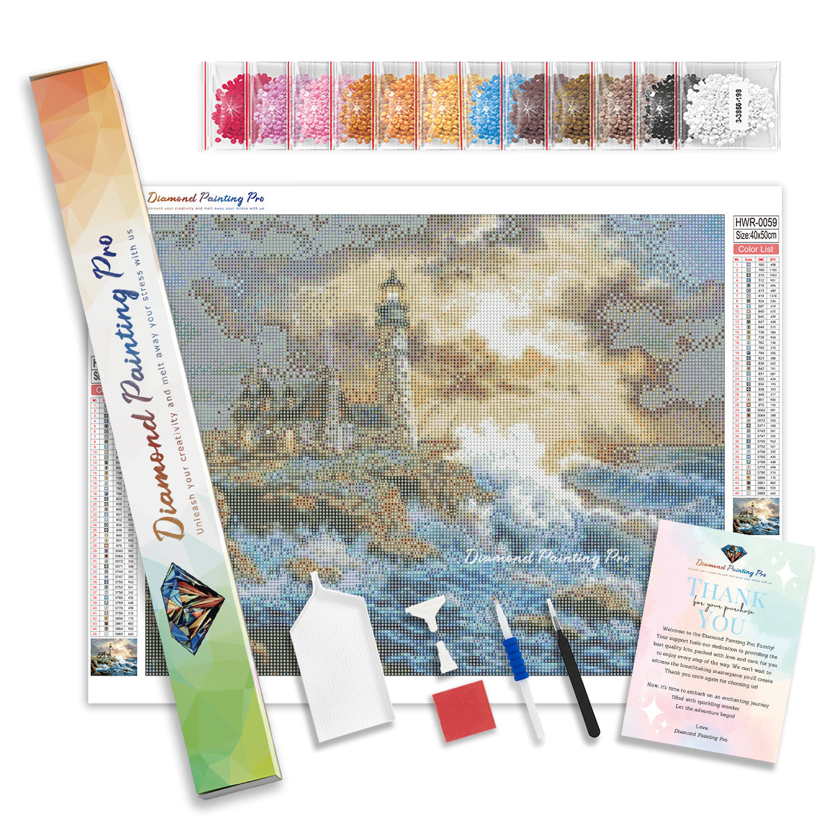 Crashing Waves Lighthouse | Diamond Painting