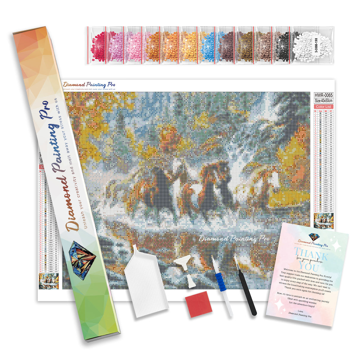 Horses Galloping Downstream | Diamond Painting