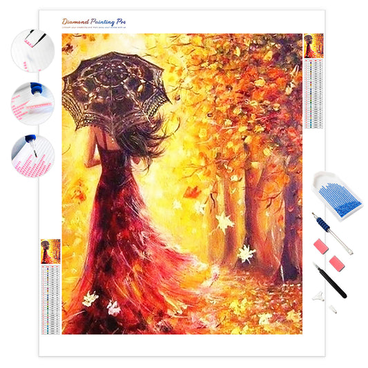 Lady with Umbrella | Diamond Painting